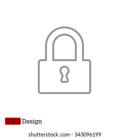 Padlock line icon, vector illustration