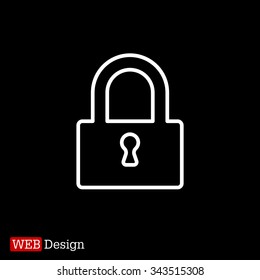 Padlock line icon, vector illustration