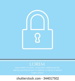 Padlock line icon, vector illustration