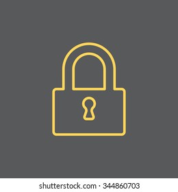 Padlock line icon, vector illustration