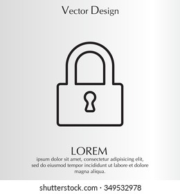 Padlock line icon, vector illustration