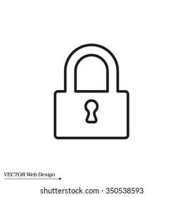 Padlock line icon, vector illustration