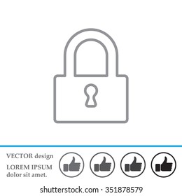 Padlock line icon, vector illustration
