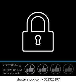 Padlock line icon, vector illustration