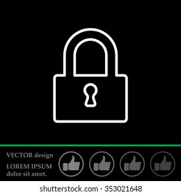 Padlock line icon, vector illustration