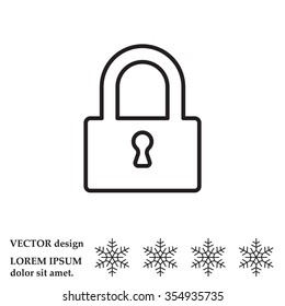 Padlock line icon, vector illustration