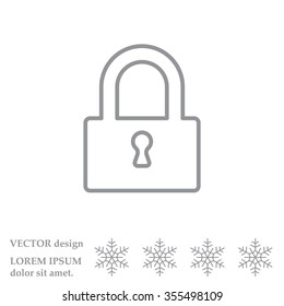 Padlock line icon, vector illustration