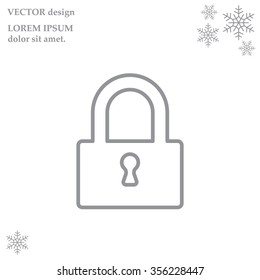 Padlock line icon, vector illustration