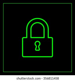 Padlock line icon, vector illustration