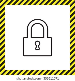 Padlock line icon, vector illustration
