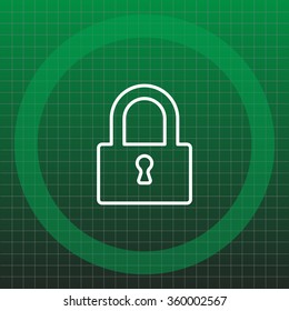 Padlock line icon, vector illustration