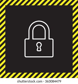 Padlock line icon, vector illustration