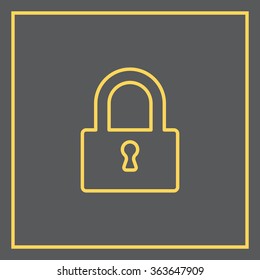 Padlock line icon, vector illustration