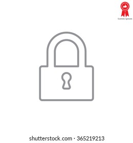 Padlock line icon, vector illustration
