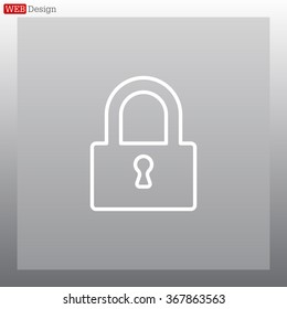 Padlock line icon, vector illustration