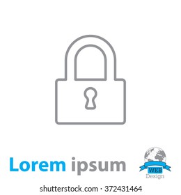 Padlock line icon, vector illustration