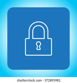 Padlock line icon, vector illustration