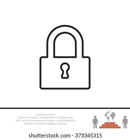 Padlock line icon, vector illustration