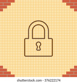 Padlock line icon, vector illustration