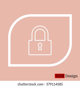 Padlock line icon, vector illustration