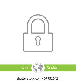 Padlock line icon, vector illustration