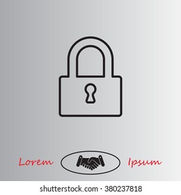 Padlock line icon, vector illustration