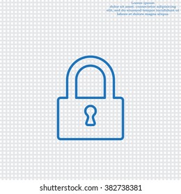Padlock line icon, vector illustration