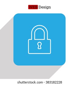 Padlock line icon, vector illustration