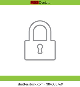 Padlock line icon, vector illustration