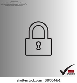 Padlock line icon, vector illustration
