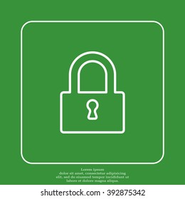 Padlock line icon, vector illustration