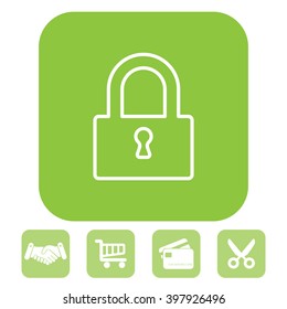 Padlock line icon, vector illustration