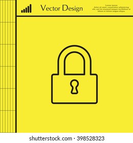 Padlock line icon, vector illustration