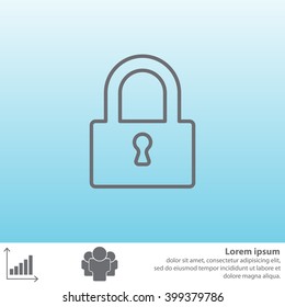 Padlock line icon, vector illustration