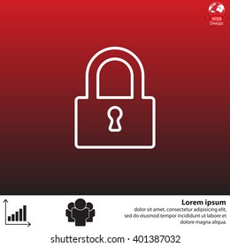 Padlock line icon, vector illustration
