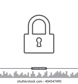 Padlock line icon, vector illustration