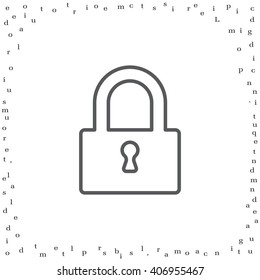 Padlock line icon, vector illustration