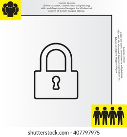 Padlock line icon, vector illustration