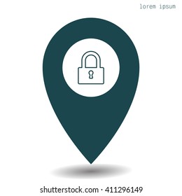 Padlock line icon, vector illustration