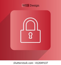 Padlock line icon, vector illustration