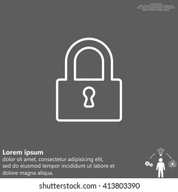 Padlock line icon, vector illustration