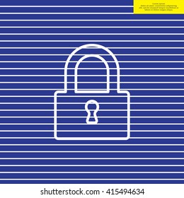 Padlock line icon, vector illustration