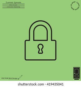Padlock line icon, vector illustration