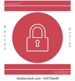 Padlock line icon, vector illustration