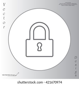 Padlock line icon, vector illustration