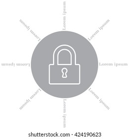 Padlock line icon, vector illustration