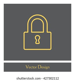 Padlock line icon, vector illustration