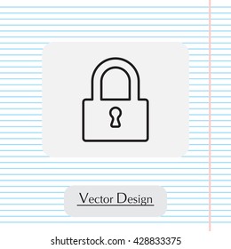 Padlock line icon, vector illustration