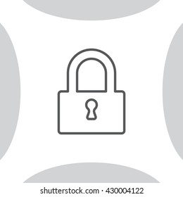 Padlock line icon, vector illustration
