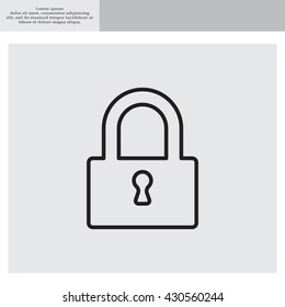 Padlock line icon, vector illustration